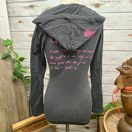Real Tough Bitch Bitchism Gray Long Sleeve Henley Hoodie
