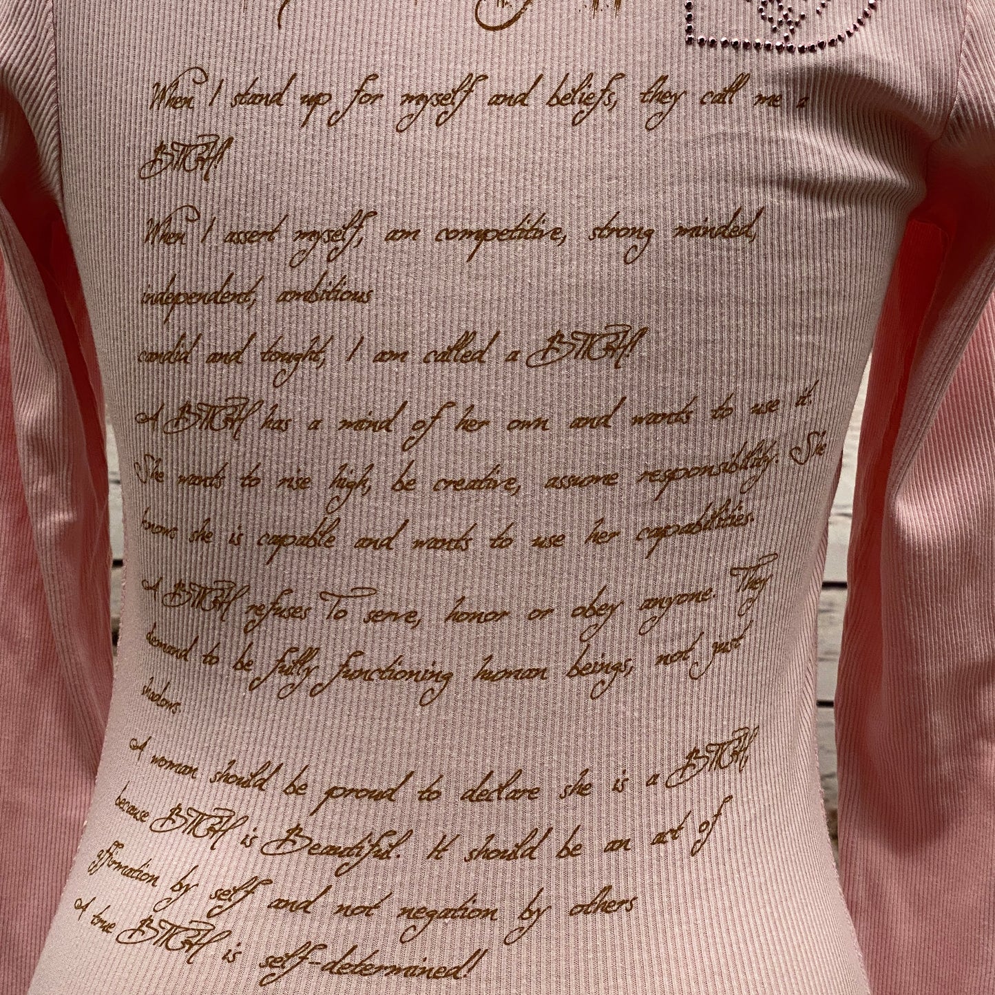 Long Sleeve Thermal Bitchology Shirt - Pink