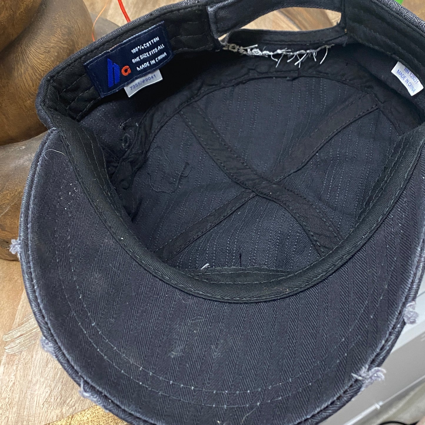 RTB Real Tough Bitch Distressed Hat - Black Denim