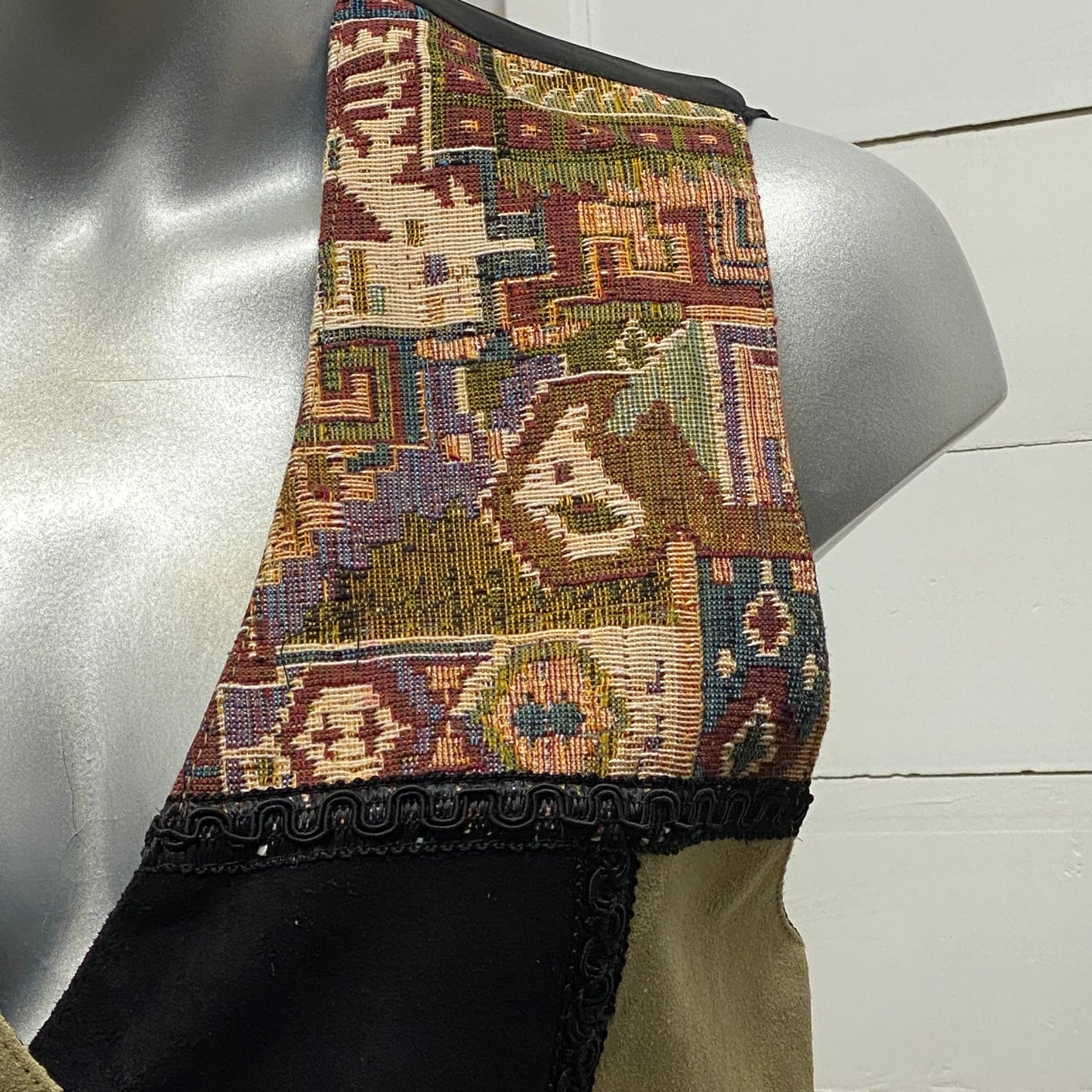 Unisex Vintage Suede Leather Western Rancher Vest - Style A