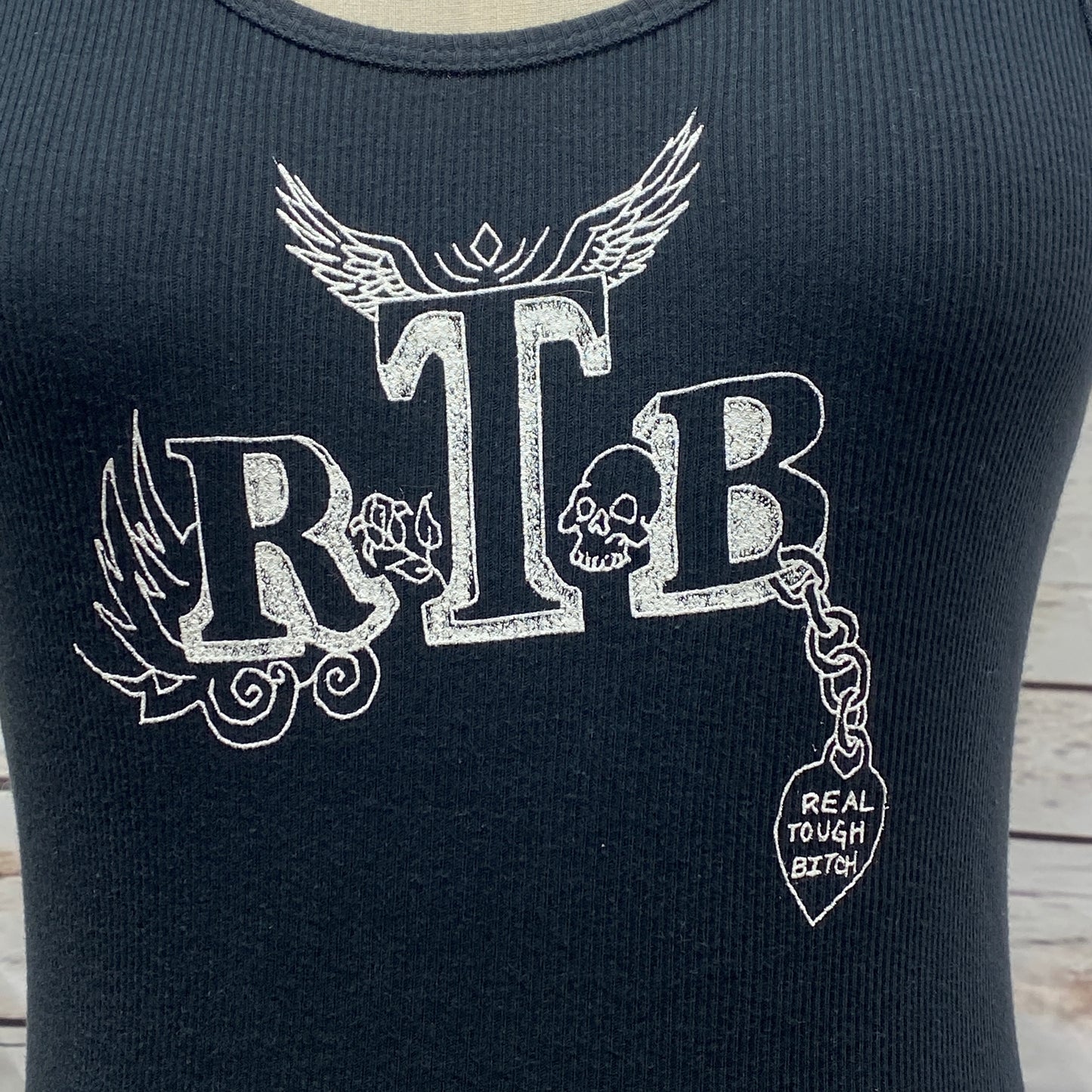 Racer Back RTB Front Logo Tank Top - Black