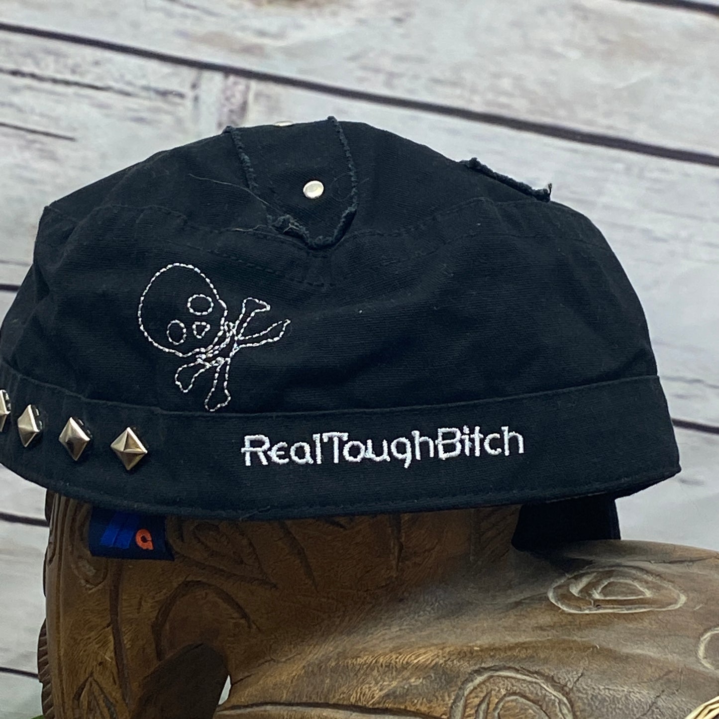 RTB Real Tough Bitch Logo Hat - Black Skull and Cross Bones